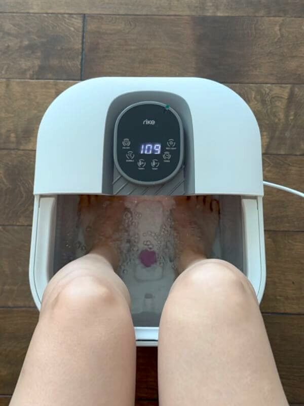 My Wellness Morning Routine: From Exhausted to Energized Soaking feet in a warm foot bath as part of a wellness morning routine